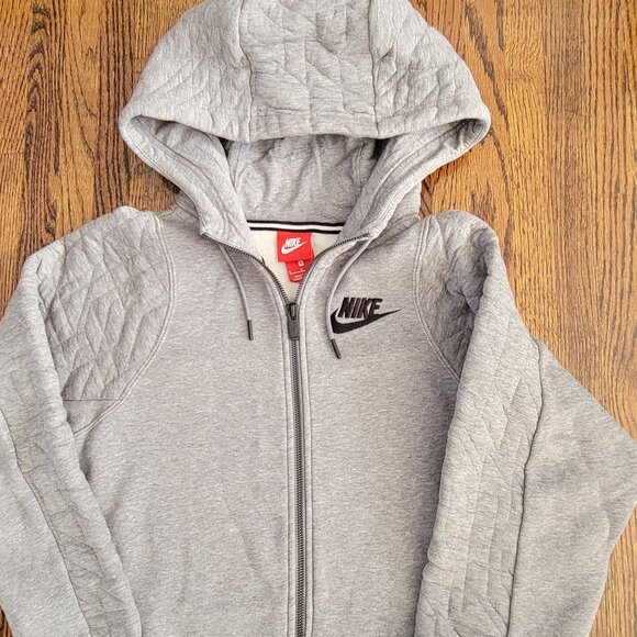 Nike Sportswear Gray Long Hoodie Women's Small Full Zip - Picture 6 of 12